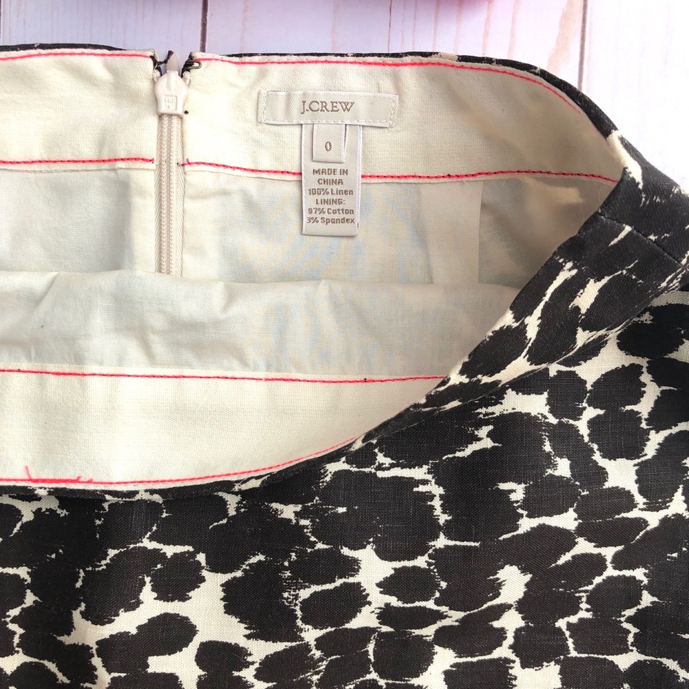 EUC J. Crew Linen No. 2 Pencil Skirt Leopord Ombré - Picture 4 of 6